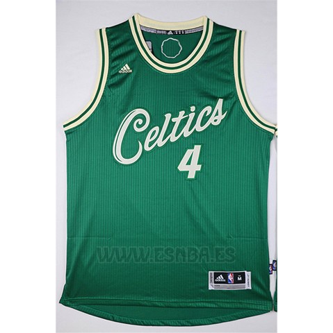 Camiseta Navidad 2015 Boston Celtics Isaiah Thomas #4 Verde
